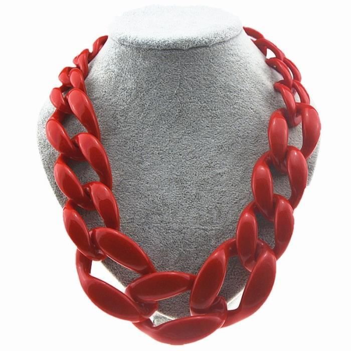 Collier Pendentif Rond Géométrique - Chaîne Longue 88 Cm, Acrylique Marron, Bijou Fantaisie - 6