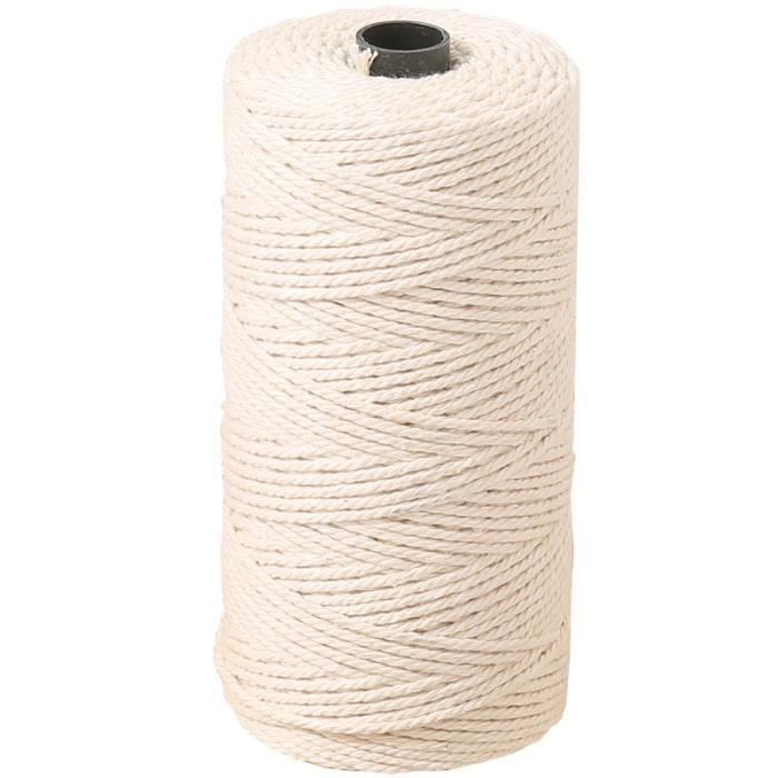 3mm x 200m Corde de Coton, Ficelle Corde en Macramé Naturel Fil de Coton  pour DIY Plante Cintre, Tissage, Décoration à La Main - Cdiscount Bricolage