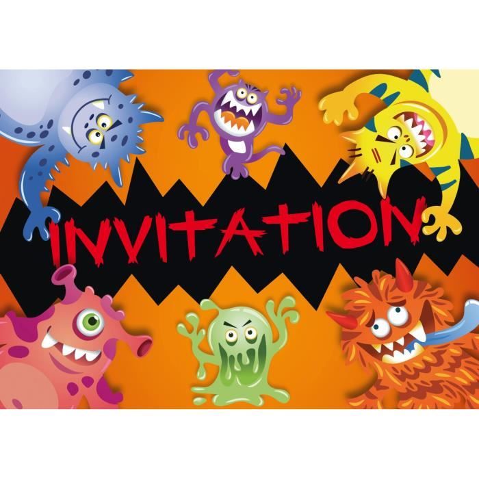 Edition Colibri Lot De 10 Cartes D Invitation Halloween Monstres Terribles En Francais Pour Un Anniversaire D Enfant Ou Pour Une Cdiscount Beaux Arts Et Loisirs Creatifs