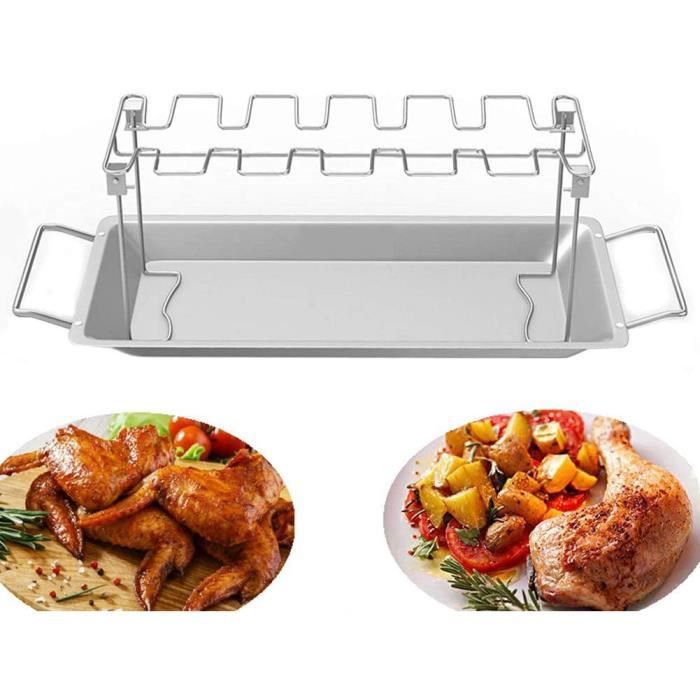 Brochette Verticale Pour Barbecue - Acier Inoxydable, Support Poulet/Dinde, Avec Pinceau à Huile