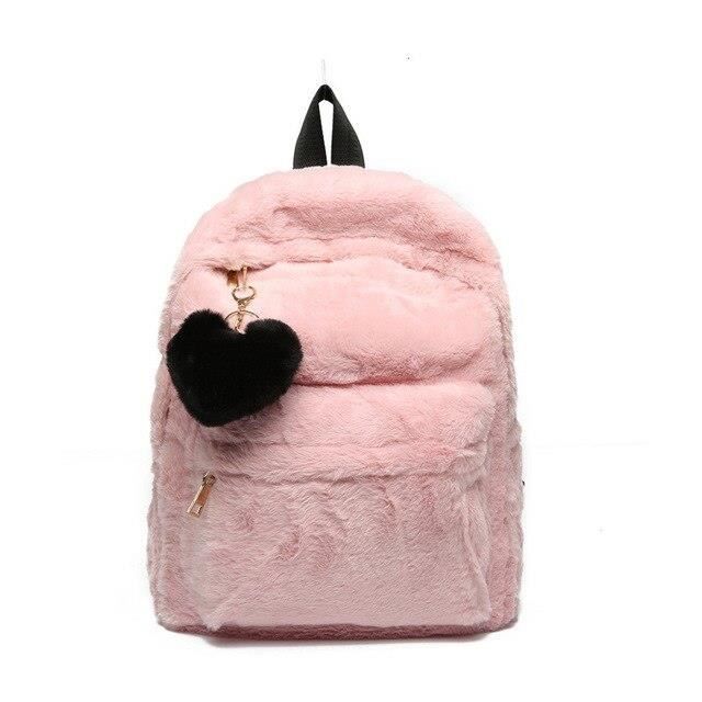 sac a dos fourrure rose