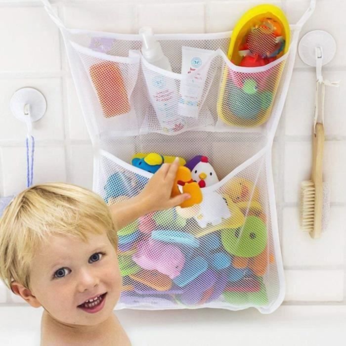 Rangement Filet Jouets Salle de bain et bain Support ventouse 33 x45 cm