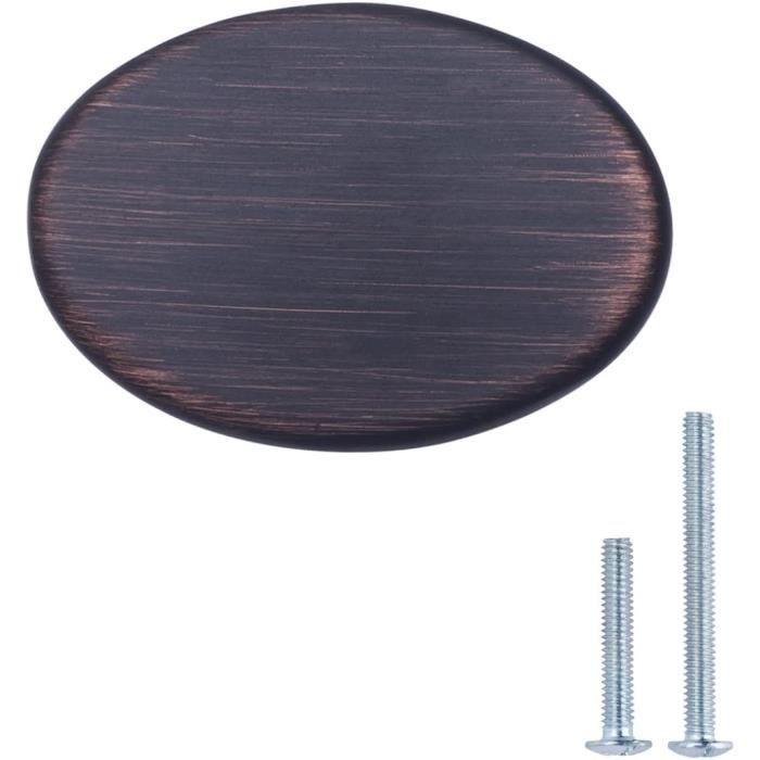 Bouton de placard Rond plat, Diamètre : 3,66 cm, Bronze huilé, Lot de ...