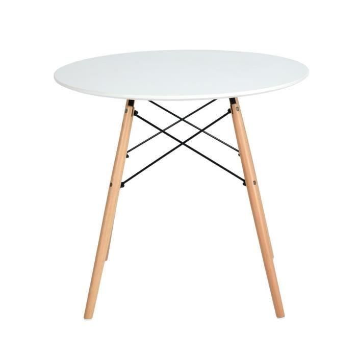 table de cuisine petite ronde 70*70 cm style nordique scandinave table à manger, blanc /fanzhong