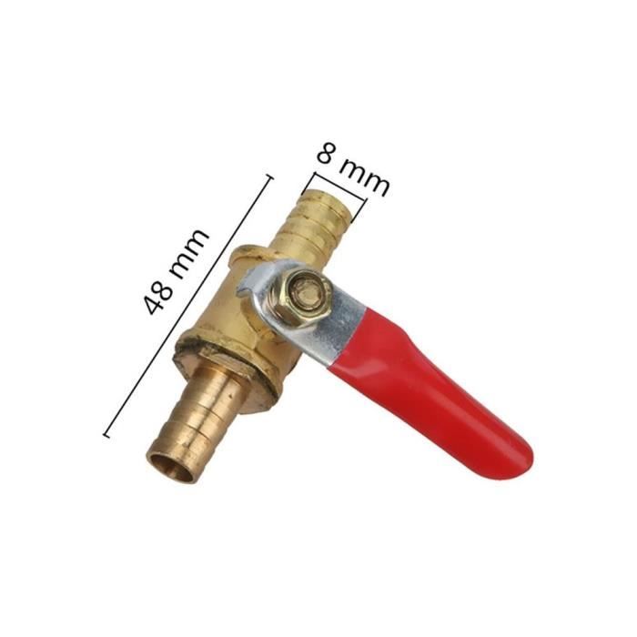 Mini Robinet à Bille Gaz 8 Mm – Droit – Laiton – Mid Brass – UK