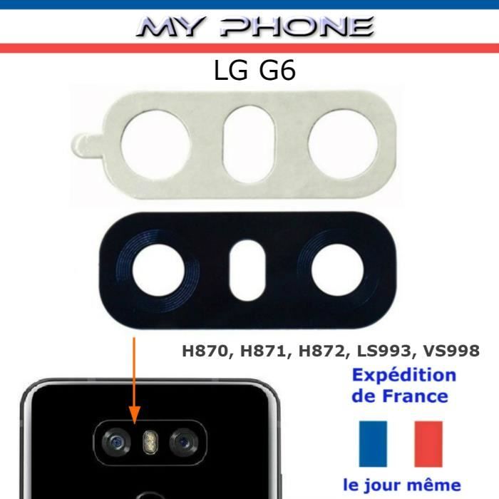 Vitre arrière caméra LG G6  Lentille en verre appareil photo Lens back rear GRIS