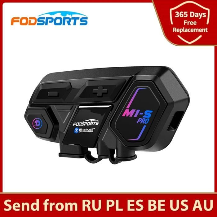 Fodsports M1-S Plus Casque Interphone Casque Moto Bluetooth