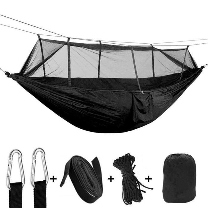 Hamac Portable en Nylon pour Extérieur Capacité Max 440 LBS avec Sac de Rangement Cousu (Bleu