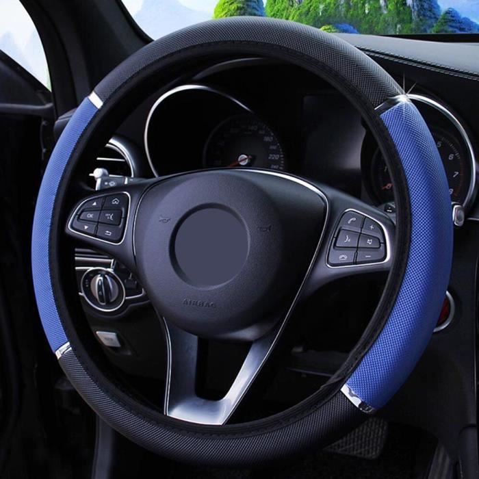 Couvre volant,Couverture de volant de voiture antidérapante,pour moteur Dacia Lodgy 2 Mcv Sandero Duster Logan - Bleu[C73503]