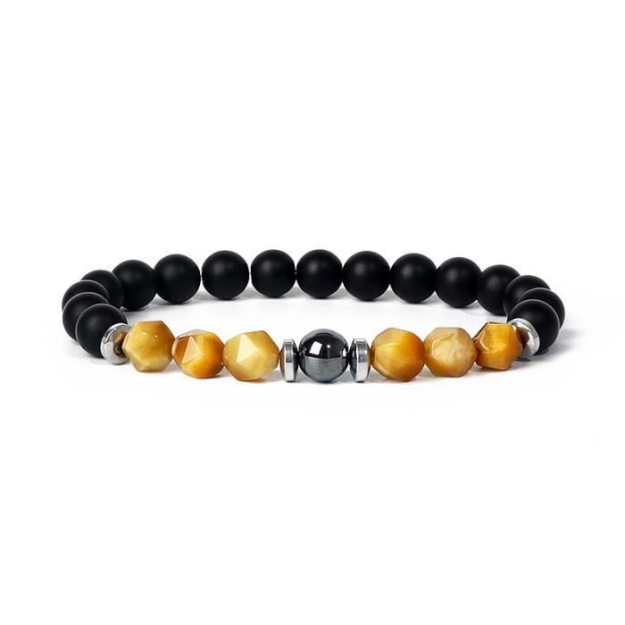 Bracelet Homme Œil De Tigre Perles 12mm - LES PIERRES DU TIBET