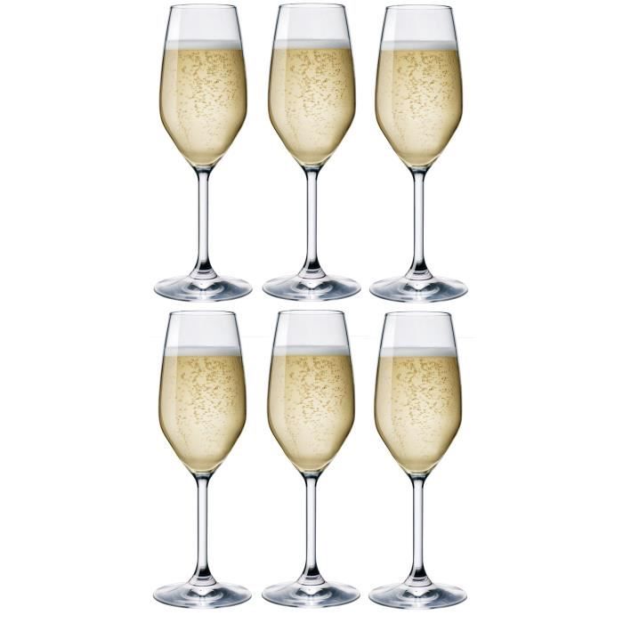8 oz Bormioli Rocco Divino Flûte à champagne Verres Lot de 6-240ml