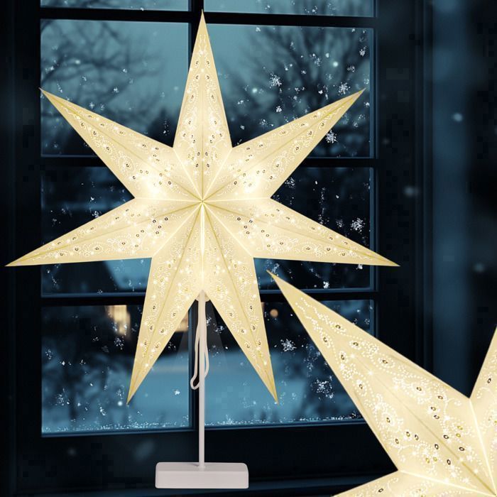 Lot De 2 Étoiles Lanternes En Papier 3D - 45,7 Cm - Décoration Festive Pour Noël, Mariage, Anniversaire