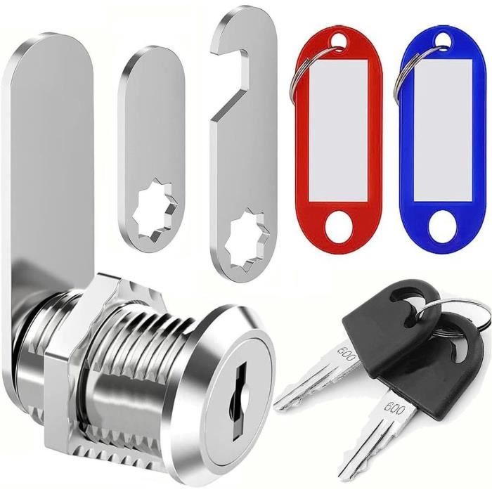 Ymoko Tech Serrure De Tiroir à Encastrer – Alliage De Zinc, Avec 2 Clés, Pour épaisseur Panneau 17-22 Mm – Armoire, Bureau, Table De Chevet