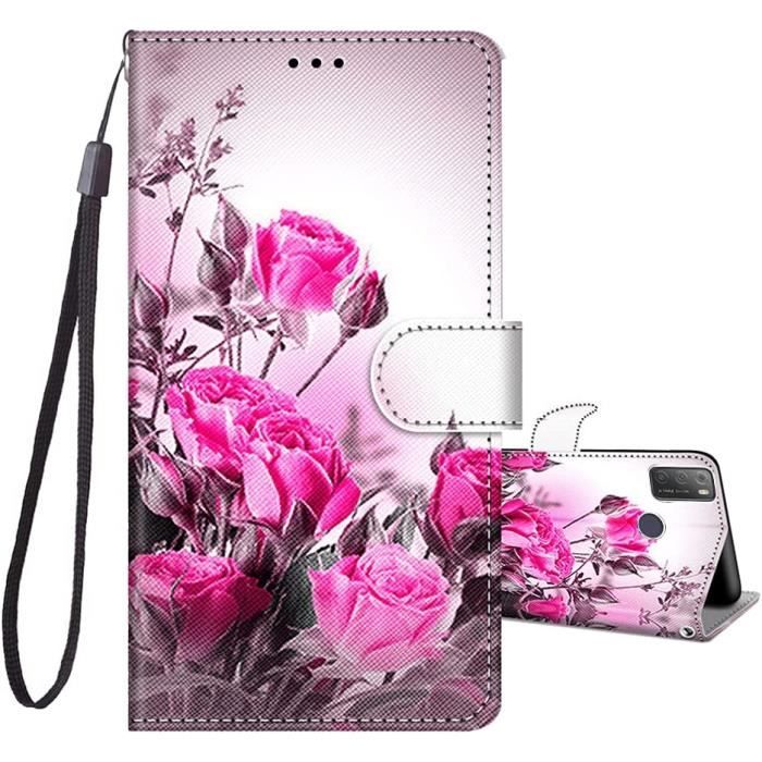 RonRun Cover Per Alcatel 1S 2021/3L 2021 Con Portafoglio E Supporto - Custodia A Libretto Con Farfalla 3D Viola - 4