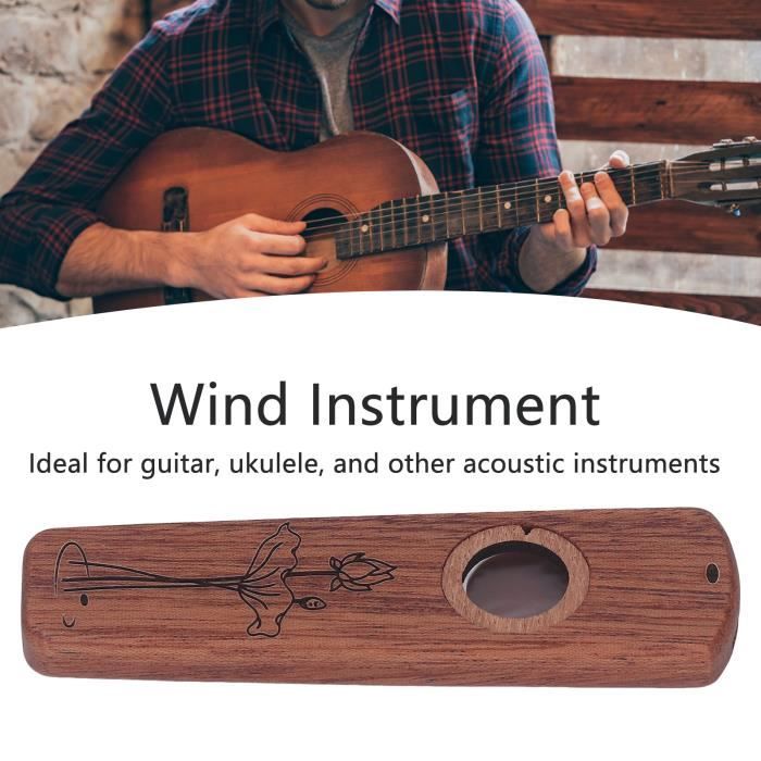 Cikonielf Bois Kazoo Wood Kazoo, Amplify Hum Kazoo FlTe Harmonica Portable avec