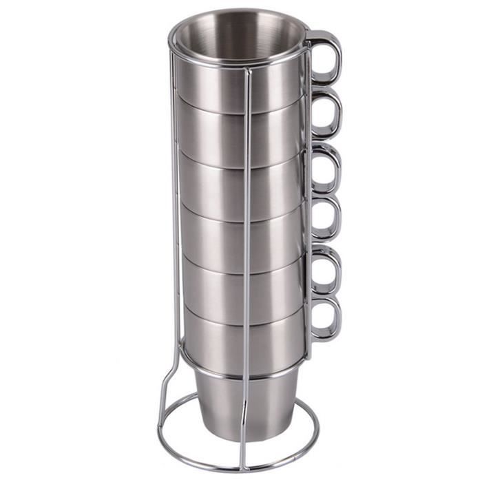 Chope biere tonneau en acier inoxydable 2 Tailles pichet avec anse Paroi Gobelet Thermos