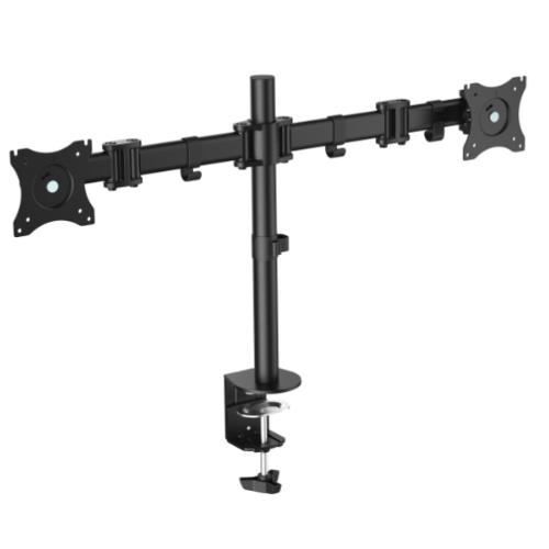 Écran de support pour table à deux bras 2 Écrans 13-27 Bras inclinables et pivotants sur 360 max. Vesa 100×100 Hata 8kg