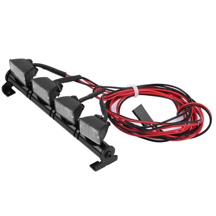 Hililand RC LED toit lumière 4 LED Light Bar Roof Lights Lampe Accessoire Partie pour Axial