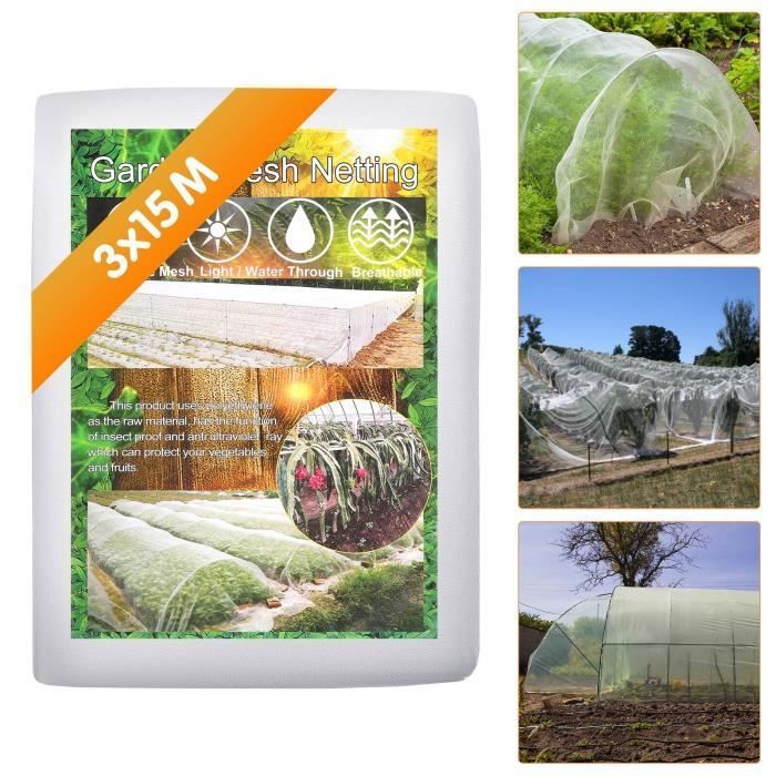 Filet Anti-Insectes 3x5m - Protection Potager Maille Fine Pour Jardin Et Légumes