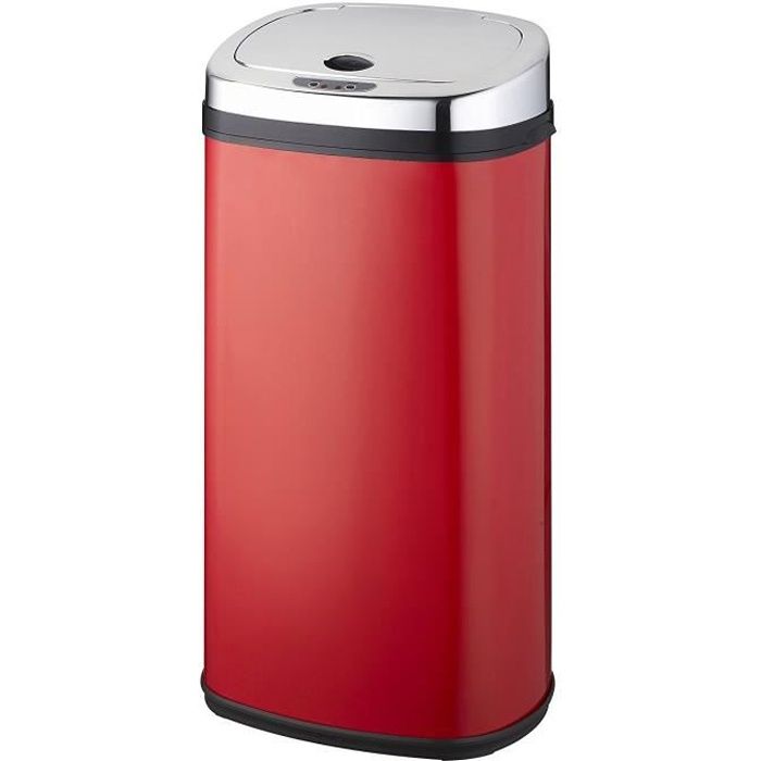 KITCHEN MOVE Poubelle de cuisine automatique - Acier Rouge - 42L - L 32 x P 25 x H 64cm - LARGO