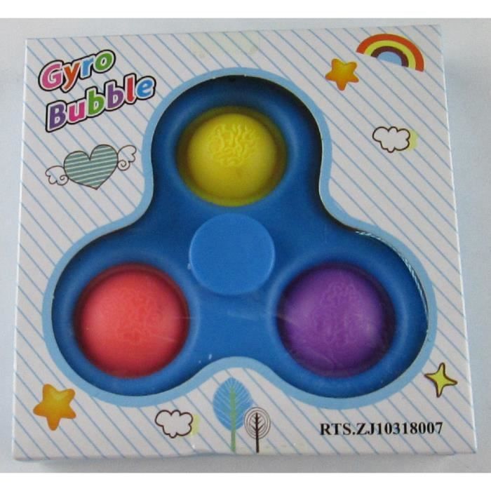 toupie anti stress pop it bleu