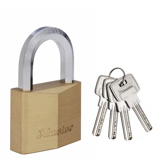 Cadenas En Laiton Massif Master Lock 130EURT – 30mm, 4 Goupilles, 2 Clés Identiques