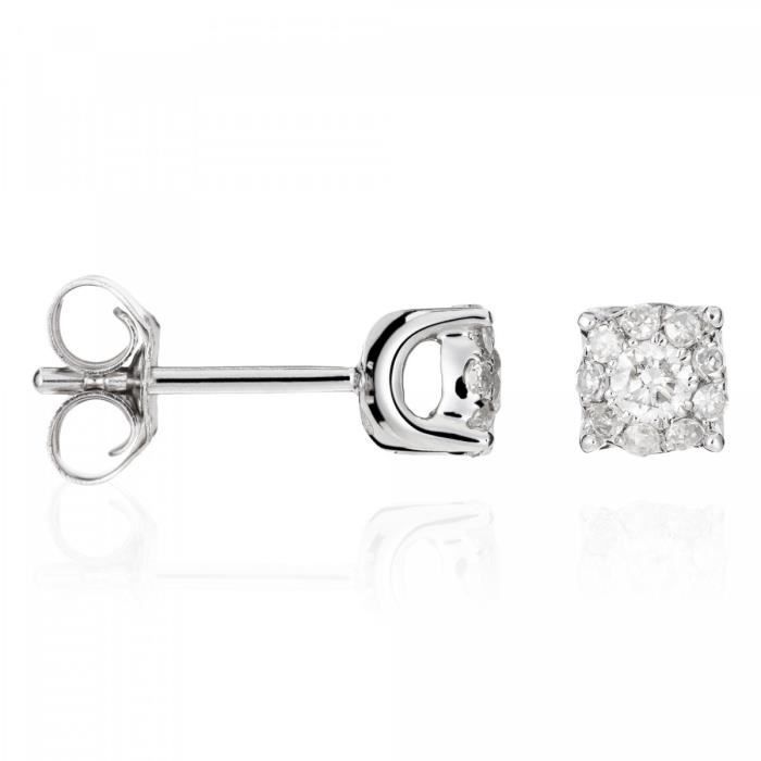 Boucles D'oreilles Puces En Or 18K (750) Avec Diamant Naturel 0.30CT - Parfaites Pour Un Cadeau Chic