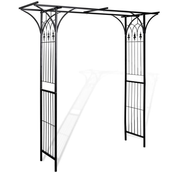 Arche de jardin - Omabeta - Moderne - noir - fer - 200 x 52 x 204 cm 7405148121083