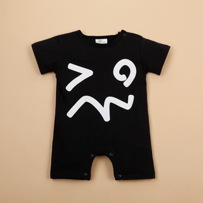 Jolie Bebe Blanc Ou Noir A Manches Courtes Romper Black Cdiscount Pret A Porter