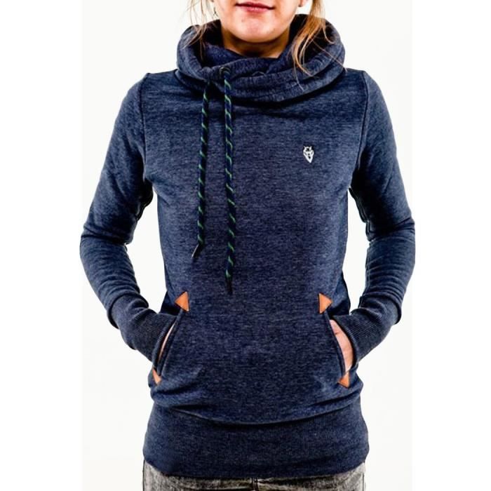 Pull à Capuche Femme Lonsdale Taille S - Couleur Bleu, Coton/polyester, Neuf Avec étiquettes
