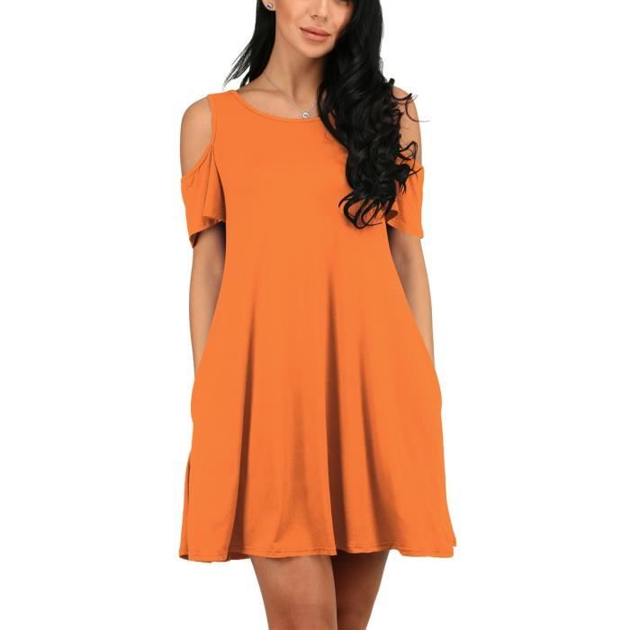 Top Femme épaules Nues été - Manches Courtes, Coupe Ample, En Coton/polyester Pour Un Style Casual