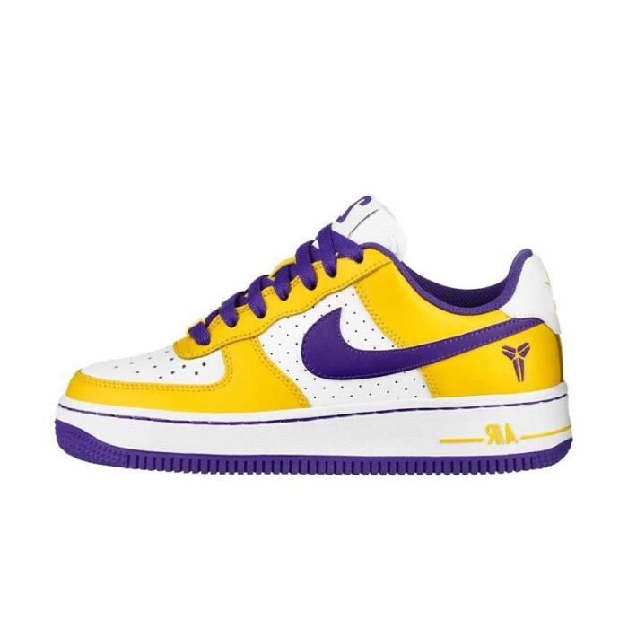 Kobe Bryant x Nike Air Force 1 Low FZ1151 100 Blanc jaune violet Cdiscount Chaussures