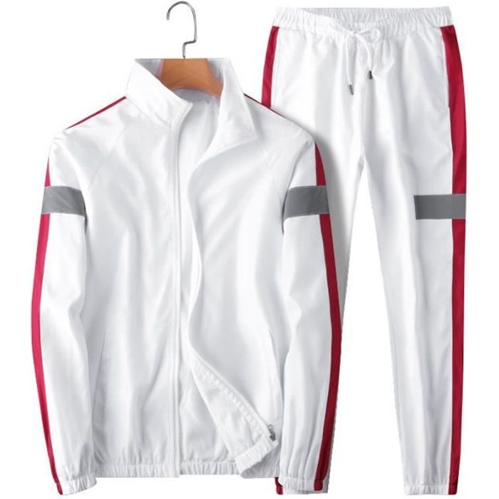 Ensemble survêtement Nike femme blanc orange fluo veste zippé pantalon  jogging poches et cordon