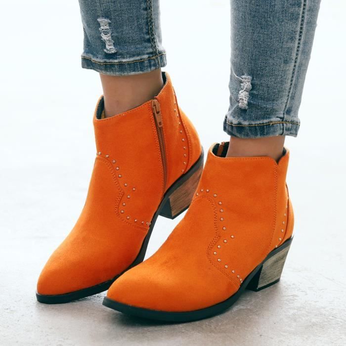 chaussure orange pour femme