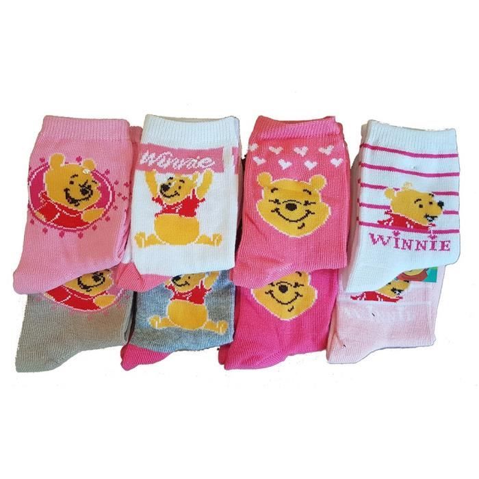 Chaussettes Enfant Licence WINNIE L'OURSON fantaisie -Assortiment modèles  photos selon arrivages- Pack de 8 Paires Fille Pack de 8 paires fille -  Cdiscount Prêt-à-Porter