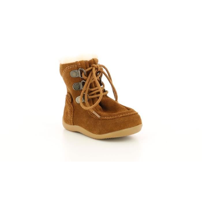 Bottines Kickers Enfant En Cuir - Tige Cheville - Semelle Caoutchouc - Mixte