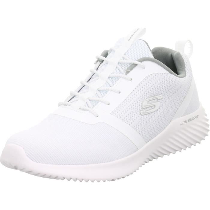 Skechers Baskets Homme - SKECHERS - Sneaker Bounder - Blanc - Textile - Lacets
