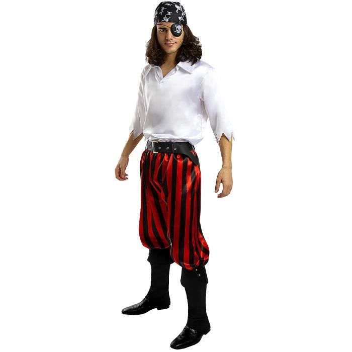 Déguisement pirate à rayures - Funidelia- 117052- Collection Blanc et Noir homme Corsair, Boucanier - Multicolore- carnaval et Noel