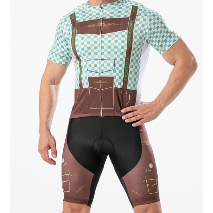 Maillot Et Cuissard De Cyclisme Homme - Rembourré Gel 9D - Respirant Et Confortable Pour VTT Ou Route