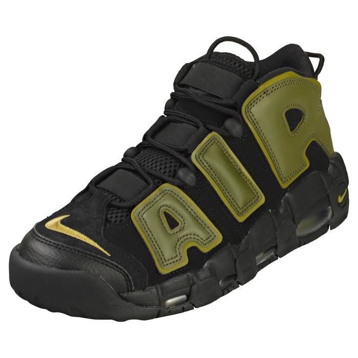Nike Baskets Nike AIR MORE UPTEMPO 96 DH8011-001 - Homme - Vert Noire - Textile - Lacets - Plate-forme