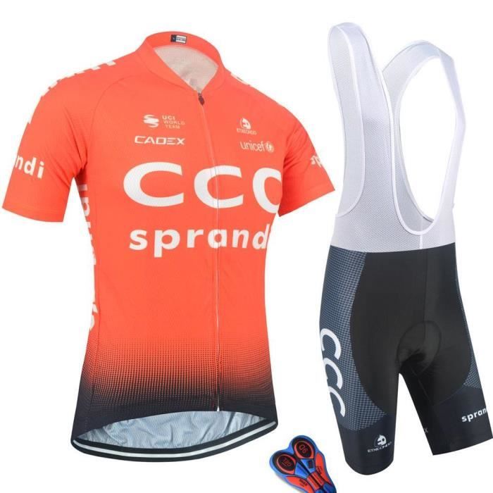 Cuissard à Bretelles De Cyclisme – Équipe Professionnelle – Noir – Homme Taille Unique (BDK01)