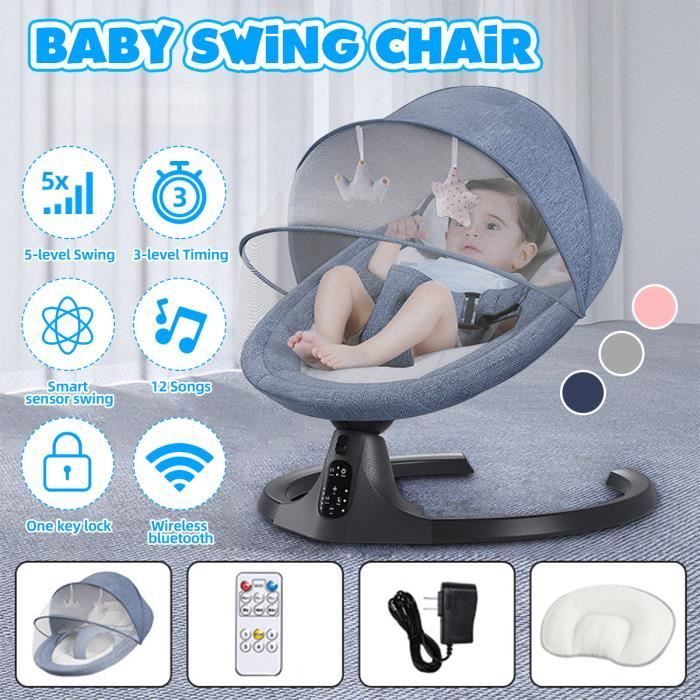 Confomaison Transat Balancelle Electrique Chaise Balancoire Bebe Bluetooth Pour Bebe Bleu Cdiscount Puericulture Eveil Bebe