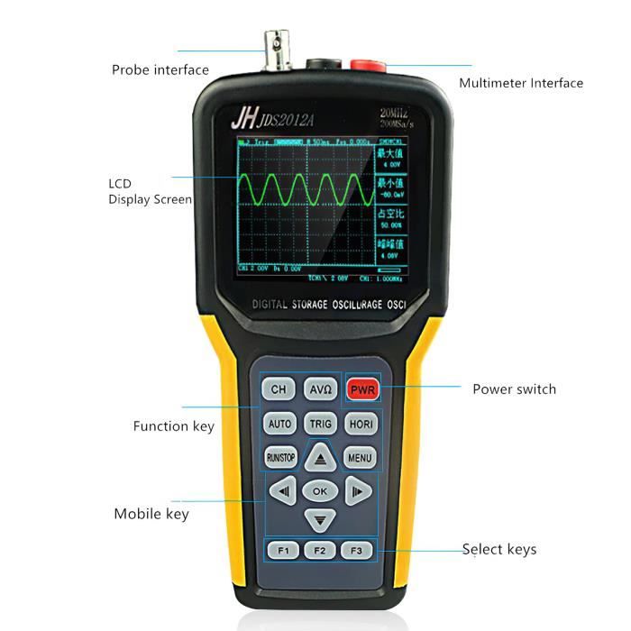 Oscilloscope Portable Mini 138Pro - Bande Passante 200 KHz, 2,5 MS/s - Compact 6,5x6x1,8 Cm, Idéal Bricolage, Auto, électronique - 11