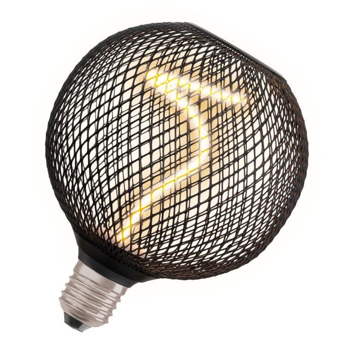 Lampe LED Globe - OSRAM - Filament Spirale - 3 5 W - 130 lm - 1800K - Noir Transparent Lampe LED Globe - OSRAM - Filament Spirale - 3 5 W - 130 lm - 1800K - Noir Transparent