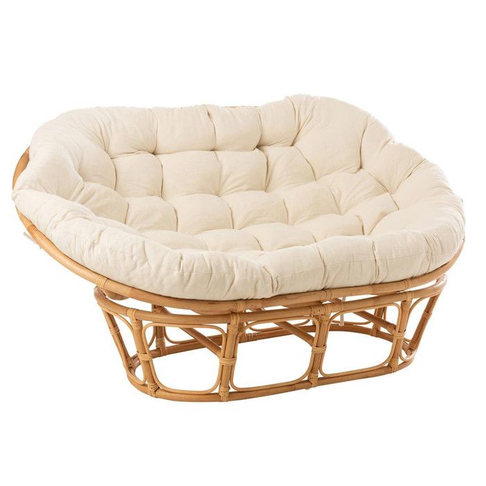 Fauteuil & Coussin en Rotin Roni 179cm Naturel Fauteuil & Coussin en Rotin Roni 179cm Naturel