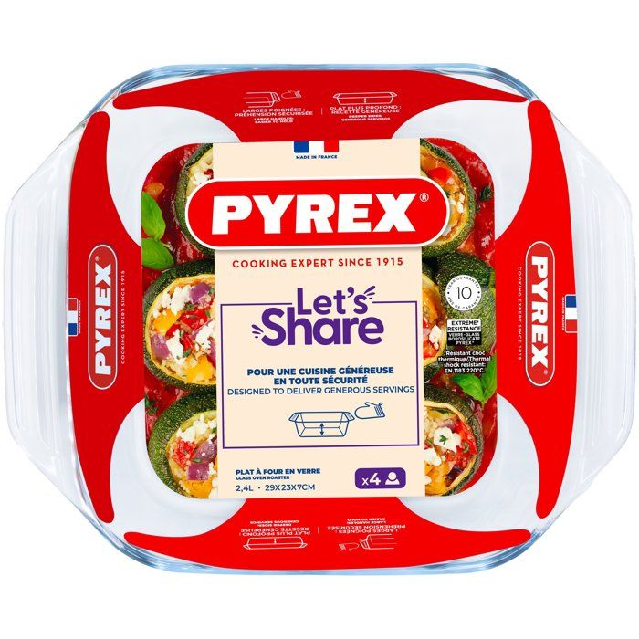 Plat à four carré avec poignées