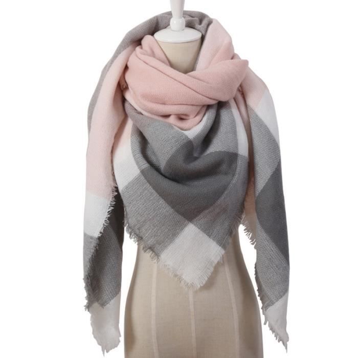 Vijamiy Écharpe Triangle Femme Hiver 200x80 Cm - Châle Chaud Multifonction Avec Boucle Cuir Souple, Polyester Doux