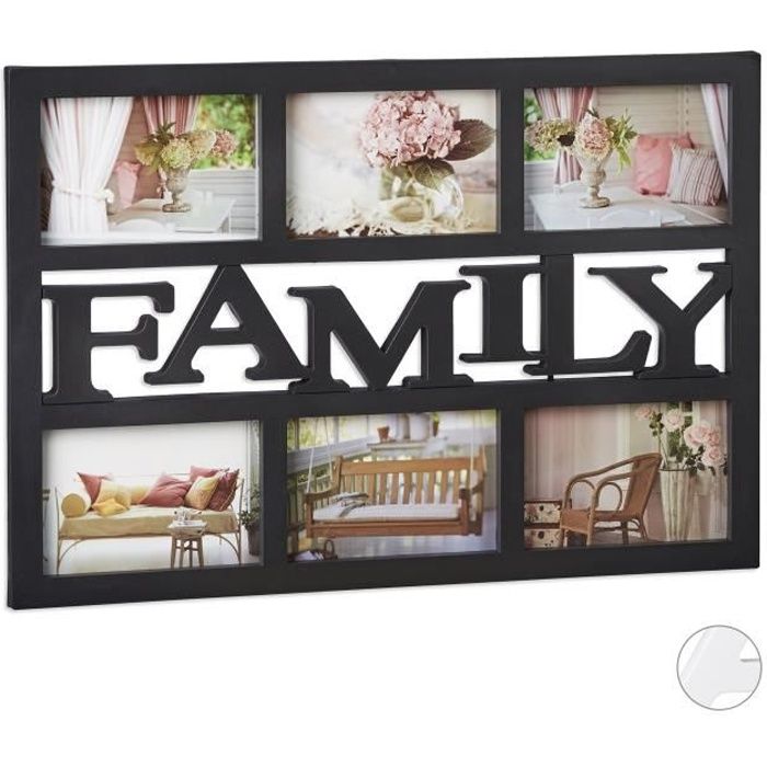 Famille photo cadre photo détient 12 photos ouverture hanging multi cadre noir