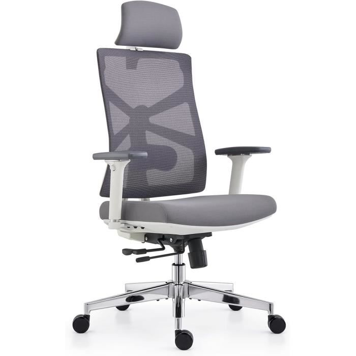 Chaise Bureau Ergonomique MELOKEA - 200kg Charge Max, Accoudoirs 4D, Dossier Maille | Fauteuil De Bureau Haut De Gamme