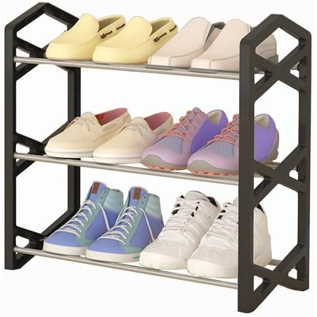 3-niveau empilable range chaussures,meuble a chaussure au-dessus de la porte,rangement de petites chaussures debout au sol as[j1249]